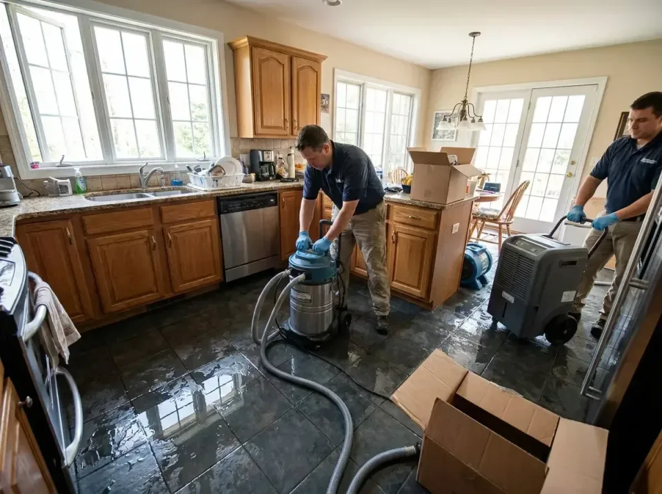 kitchen-water-extraction-after-008 — before and after result, Water Damage, Leak Detection & Mold Remediation Near Me in Uni…